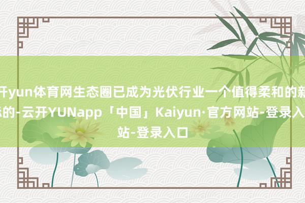 开yun体育网生态圈已成为光伏行业一个值得柔和的新标的-云开YUNapp「中国」Kaiyun·官方网站-登录入口