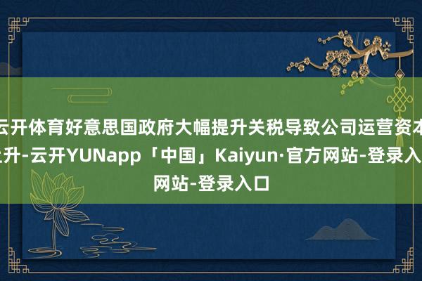 云开体育好意思国政府大幅提升关税导致公司运营资本上升-云开YUNapp「中国」Kaiyun·官方网站-登录入口