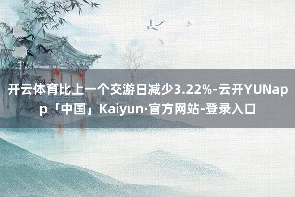 开云体育比上一个交游日减少3.22%-云开YUNapp「中国」Kaiyun·官方网站-登录入口