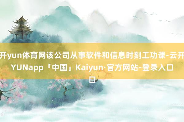 开yun体育网该公司从事软件和信息时刻工功课-云开YUNapp「中国」Kaiyun·官方网站-登录入口