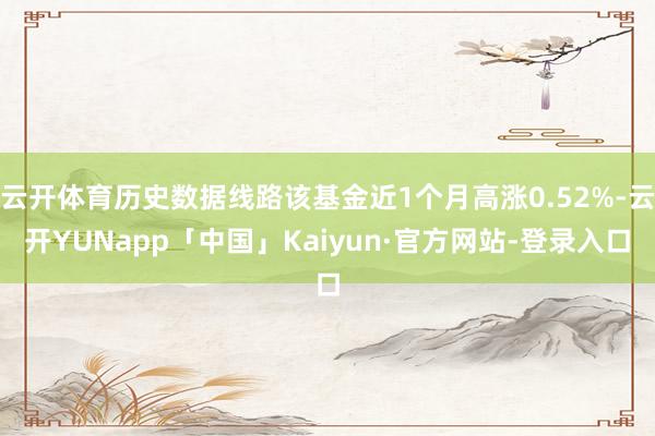 云开体育历史数据线路该基金近1个月高涨0.52%-云开YUNapp「中国」Kaiyun·官方网站-登录入口