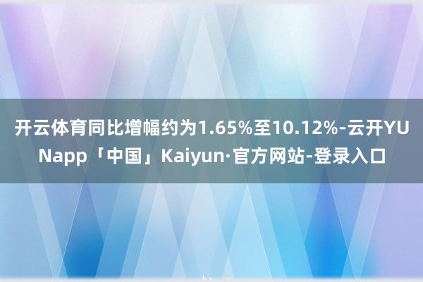 开云体育同比增幅约为1.65%至10.12%-云开YUNapp「中国」Kaiyun·官方网站-登录入口