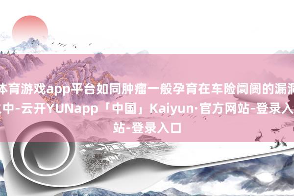 体育游戏app平台如同肿瘤一般孕育在车险阛阓的漏洞之中-云开YUNapp「中国」Kaiyun·官方网站-登录入口