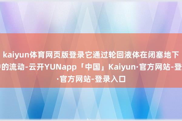 kaiyun体育网页版登录它通过轮回液体在闭塞地下埋管中的流动-云开YUNapp「中国」Kaiyun·官方网站-登录入口