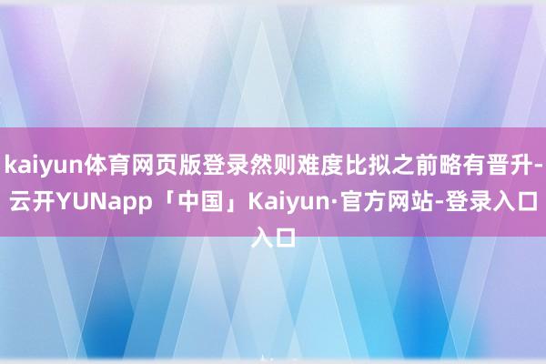 kaiyun体育网页版登录然则难度比拟之前略有晋升-云开YUNapp「中国」Kaiyun·官方网站-登录入口