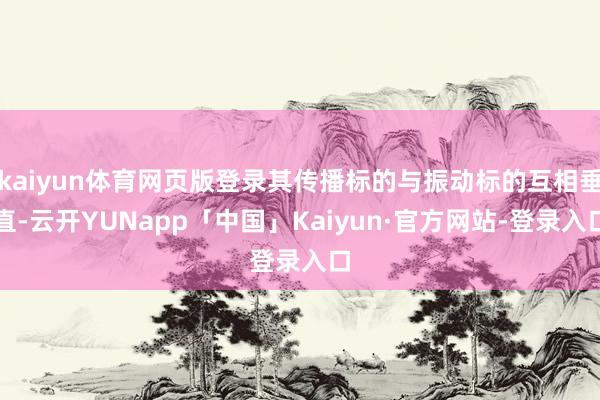 kaiyun体育网页版登录其传播标的与振动标的互相垂直-云开YUNapp「中国」Kaiyun·官方网站-登录入口