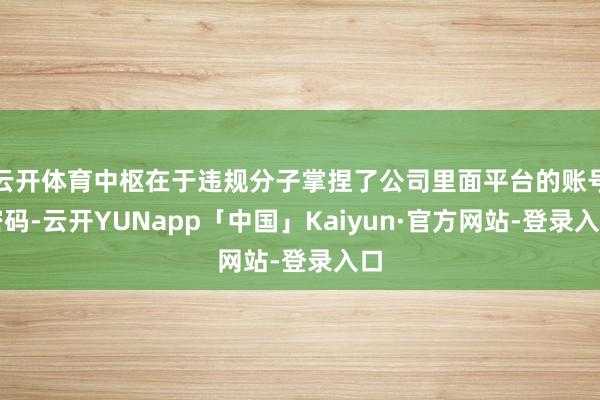 云开体育中枢在于违规分子掌捏了公司里面平台的账号密码-云开YUNapp「中国」Kaiyun·官方网站-登录入口